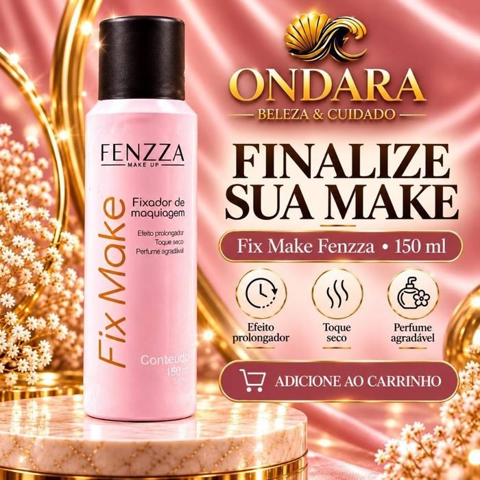 Fixador De Maquiagem Fenzza Fix Make Com Toque Seco E Efeito Prolongador Em Aerosol