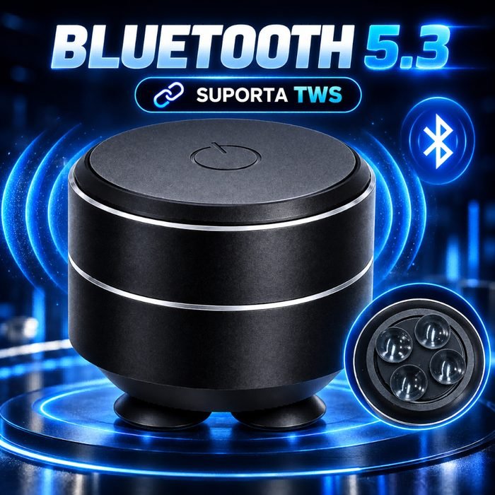 Alto Falante Bluetooth 5.3 RS-02 Mini Caixa de Som TWS Estéreo Portátil 3W com USB-C