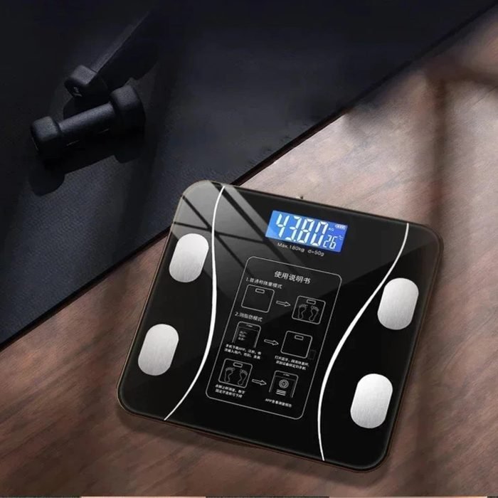 Balança Digital Corporal Bioimpedância Aplicativo Bluetooth Controle Dieta Peso Academia Nutrição