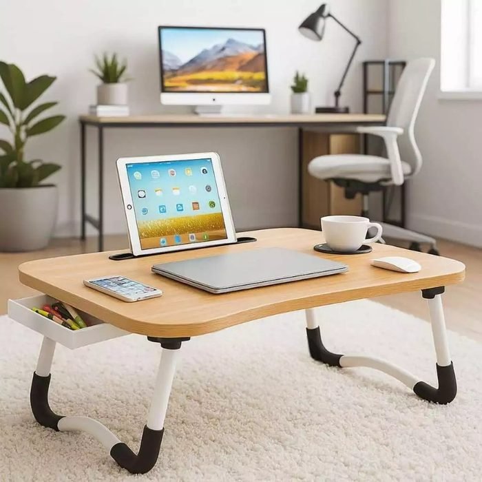 Mesa Notebook Dobrável Suporte Apoio Trabalha Bandeja Pezinho Cama Moveis Computador