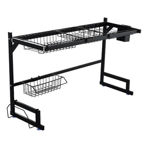 Escorredor de Pratos Rack Organizador Louça Copos Talheres em Aço Inoxidável Cozinha 85cm Praticidade Pia PF19
