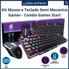 Kit Teclado Semi Mecânico Mouse Gamer Jogos Usb Led Retro iluminação