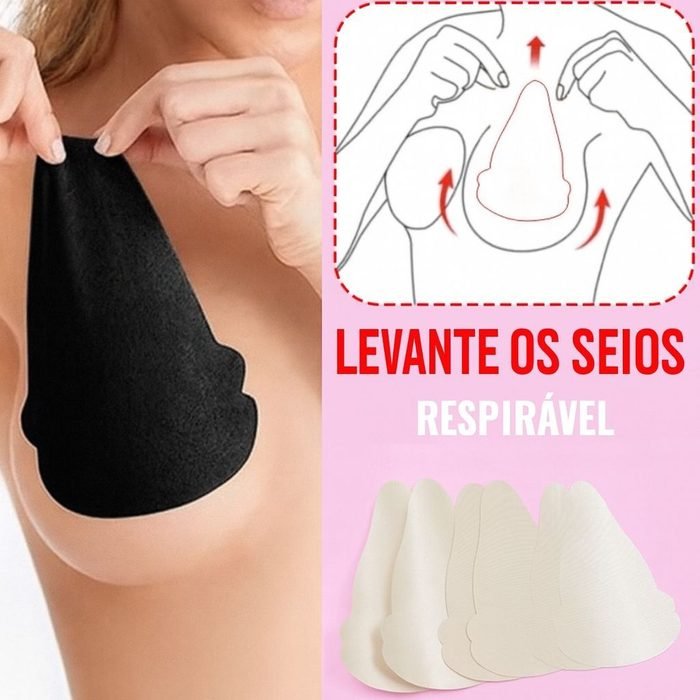 Kit 1--5 Sutia Fita Adesiva Invisível Elevador do Peito Bare Lifts Cor Bege Adesivo Grande
