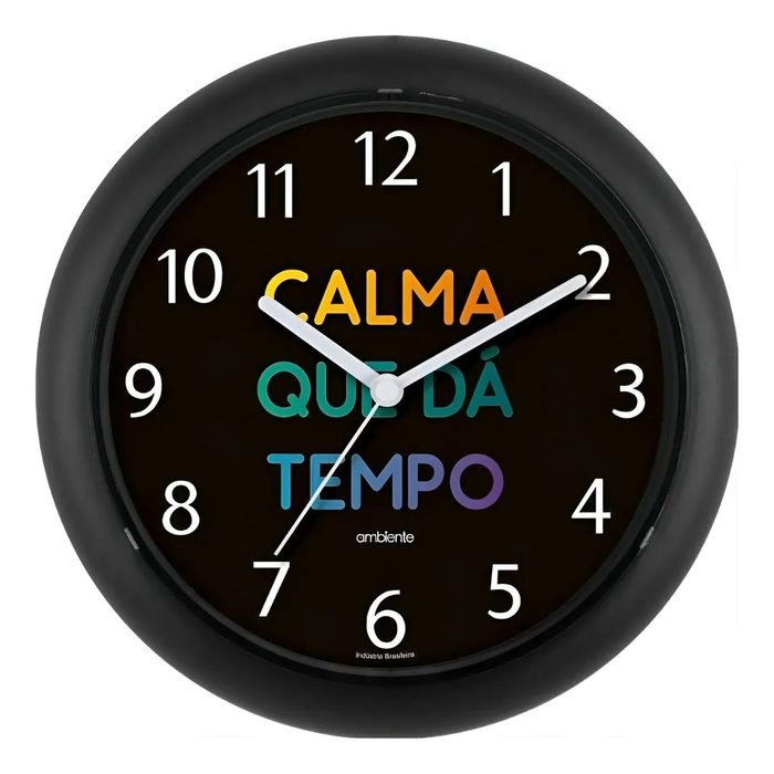 Relógio De Parede Ambiente Decorativo Calma Que Dá Tempo