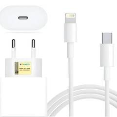 Carregador turbo completo iphone p/ todos os modelos 20w tipo c e Lightning