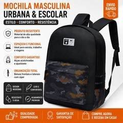 Mochila Masculina Guelph Escolar Urbana Resistente 18L Notebook Faculdade Trabal