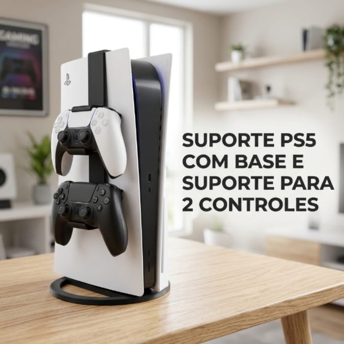 Base Vertical PS5 Slim Fat Pro Suporte Controle Headset Organizador Gamer