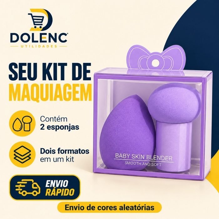 Kit 2 Esponjas de Maquiagem Gota e Cogumelo para Base Corretivo