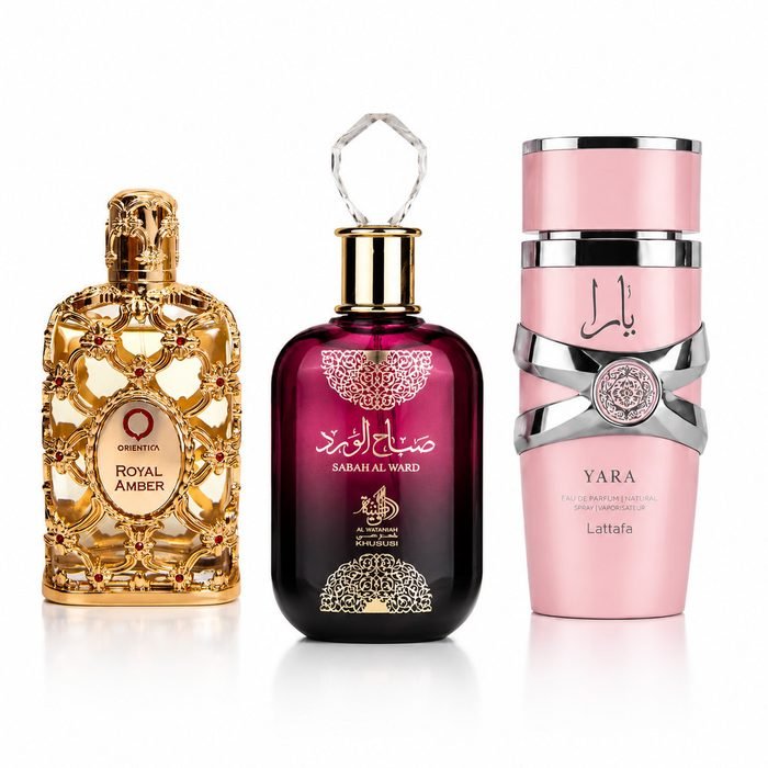 Kit Feminino Árabe – Fragrâncias Yara Sabah Royal Amber