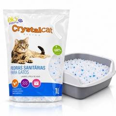 Areia Para Gato Sílica Crystal 1,5kg Premium Cat Alta Absorção Controle de Odore